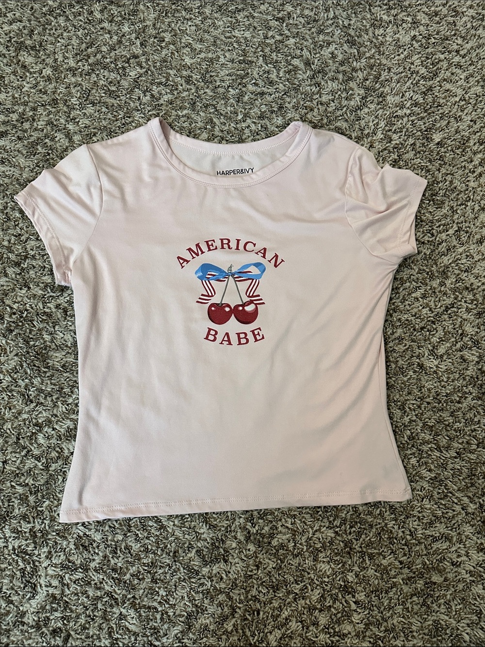 Harper Pink 'American Babe' Graphic Tee with Red & Blue Accent